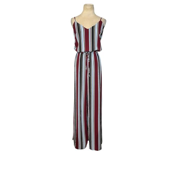 Ambiance blue white wine stripes sleeveless jumpsuit size 1X - Picture 12 of 12